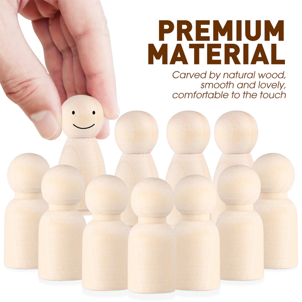 30pcs Unfinished Wooden Peg Doll DIY Painting Graffiti Peg Dolls Kids Art Craft Supplies