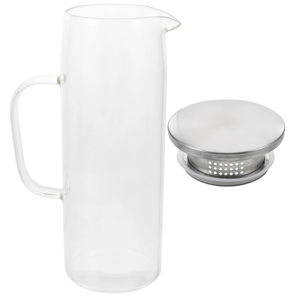 Glass Juice Pitcher Transparent Water Pitcher Glass Water Kettle Clear Water Kettle with Filter Lid