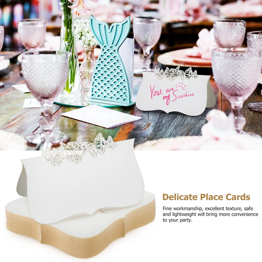 50 pcs Wedding Place Cards Small Tent Cards Table Cards Butterflies Place Cards