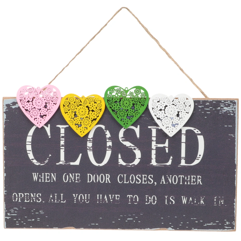 Wooden Closed Sign Decorative Stores Hanging Sign Retro Restaurants Closed Sign