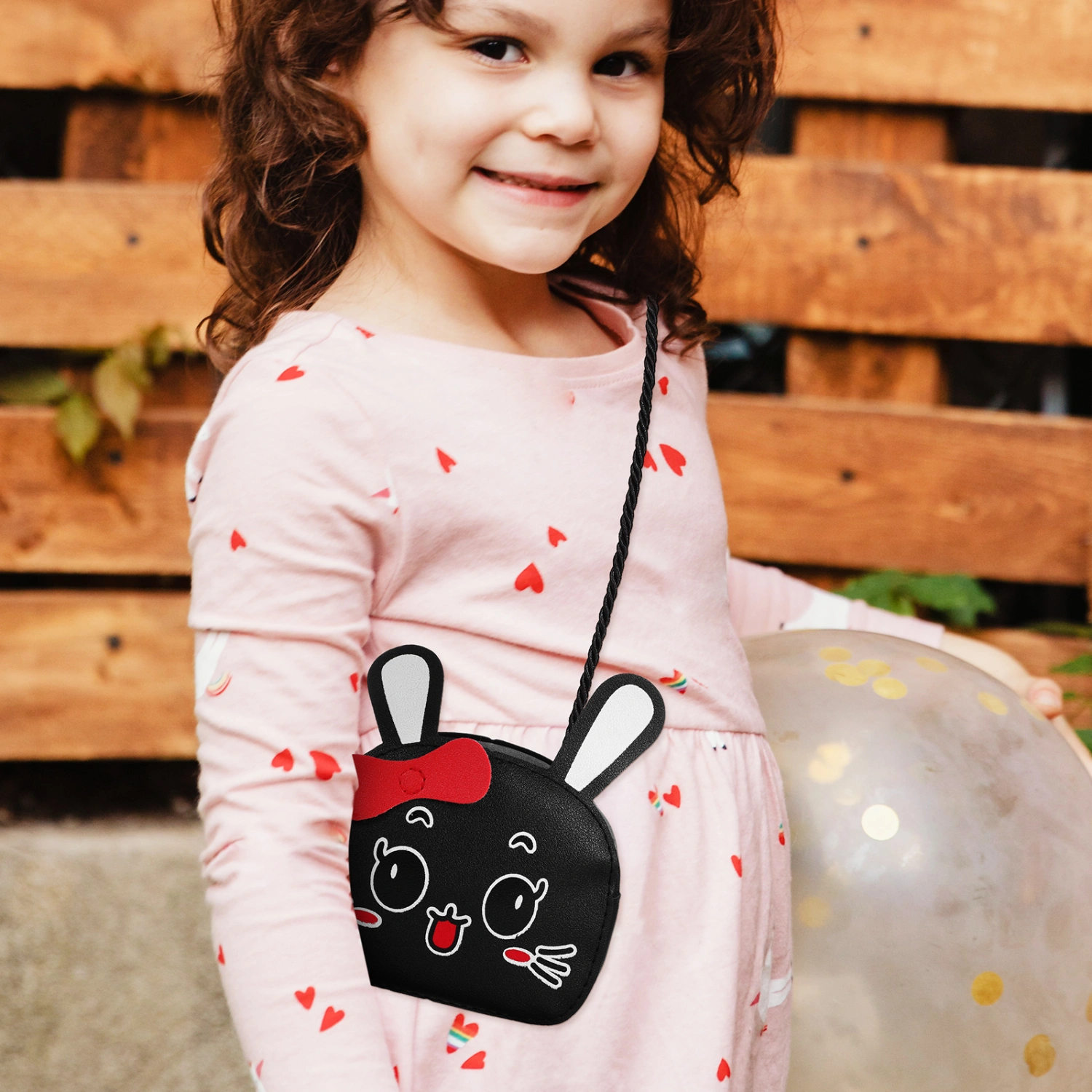 2 Pcs Little Girls Bunny Purses 3D Ear Decor Shoulder Bags Messenger Bags Rabbit Bags Coin Bags