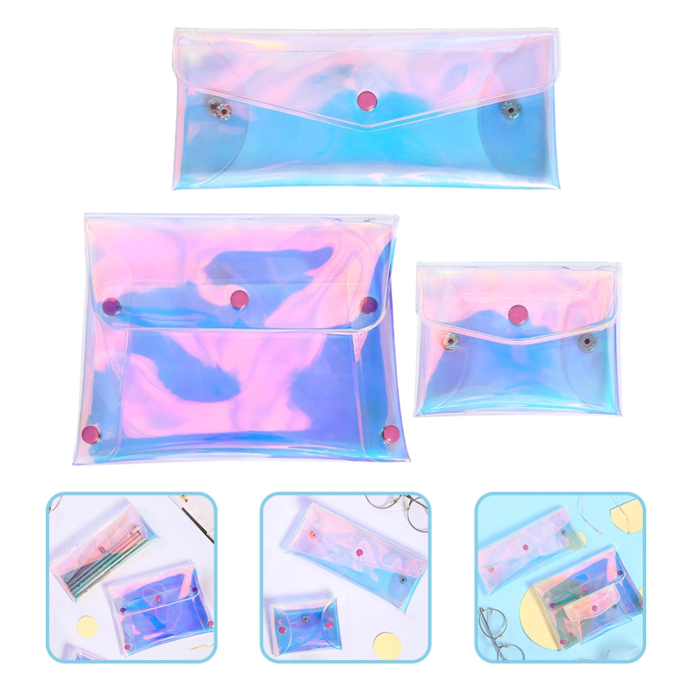 3pcs Makeup Bag Pencil Storage Pouches Cosmetic Organizer Travel Coin Purse