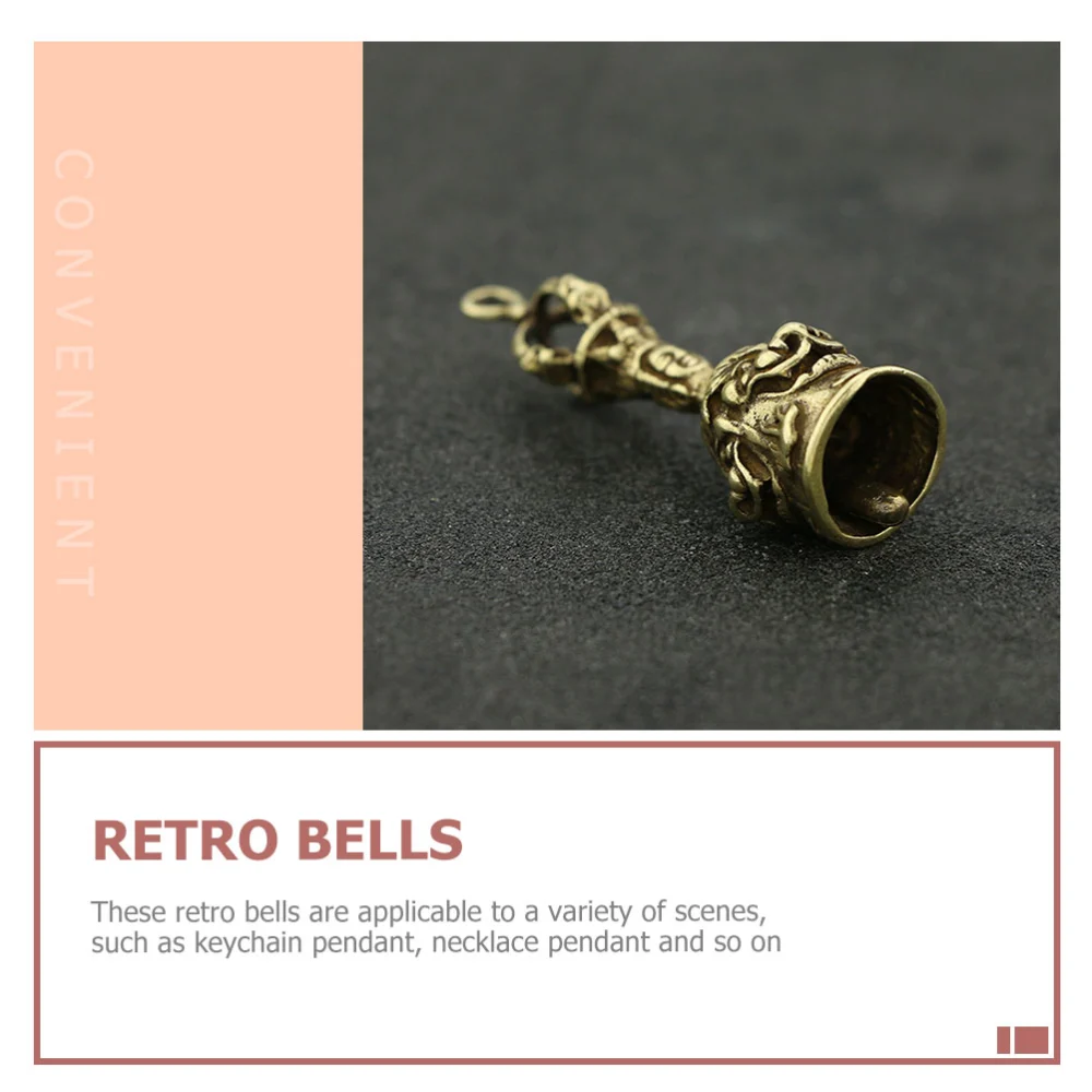 Retro Bell Decorative Bell Charm Brass Vintage Bell DIY Pendant Keychain Bell Pendant