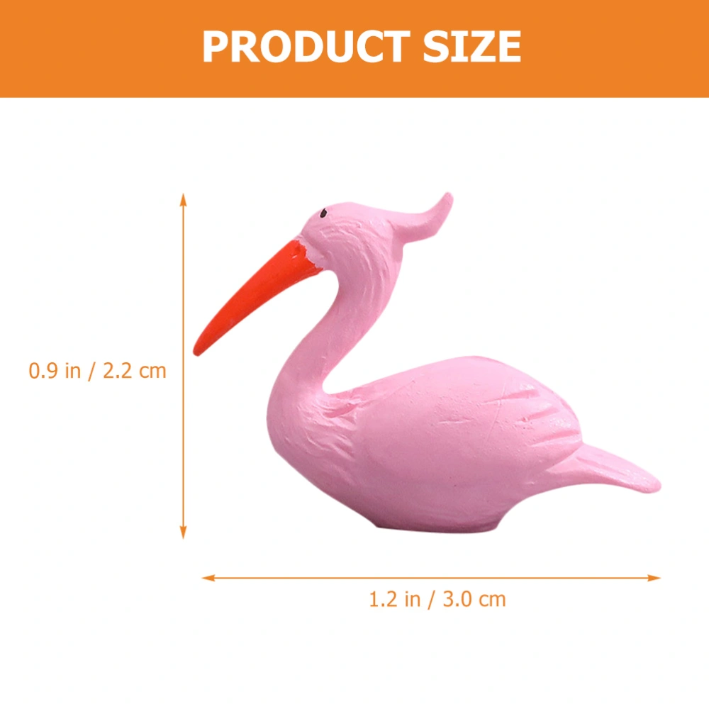 12pcs Creative Flamingo Models Simulated Flamingo Figurine Home Decoration