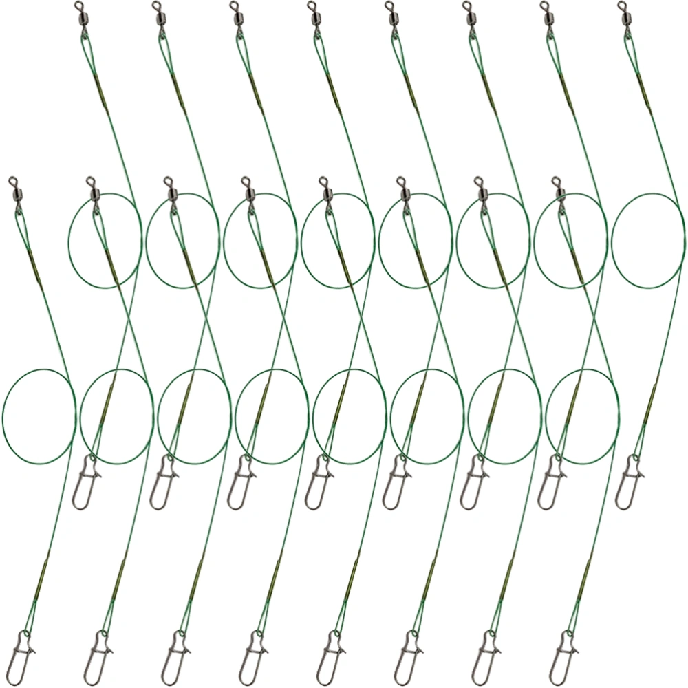 25Pcs Fishing Wires with Swivel Fishing Leading Lines Stainless Steel Fishing Lines Fishing Supplies