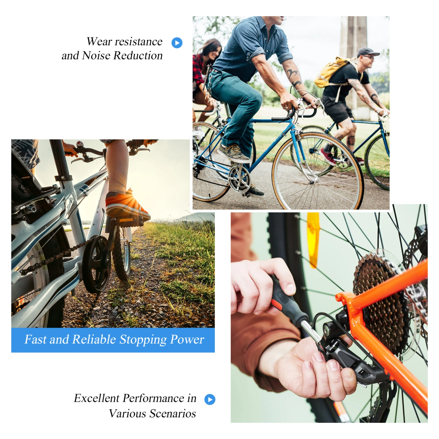 4 Pairs Bike Brake Pad Silent Brake Pad Cycling Brake Block Cycling Accessory