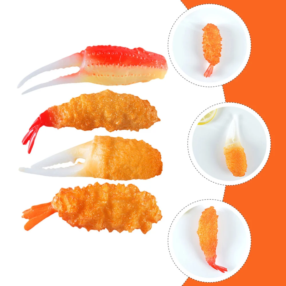 4Pcs Fake Food Model Fake Food Toy Kids Tempuras Plaything Kitchen Fake Tempuras Prop