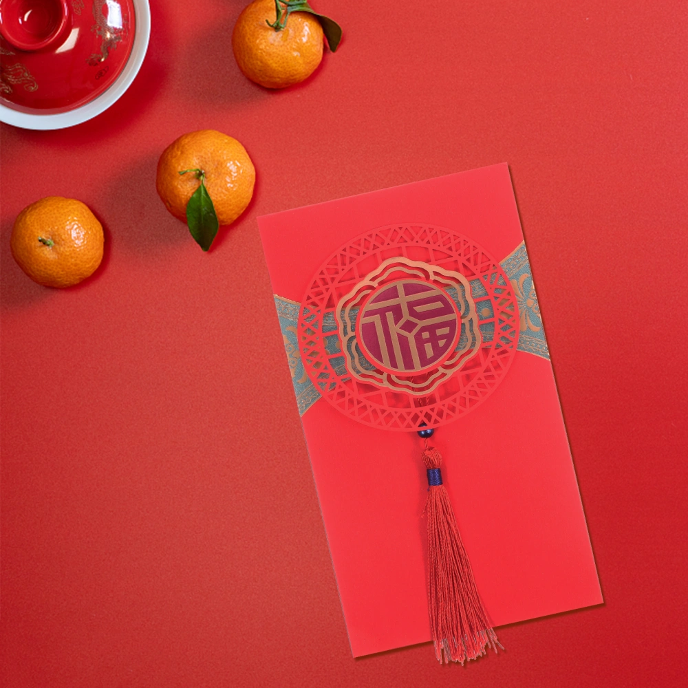 8pcs Chinese New Year Tassel Style Red Envelope Creative Wedding Party Red Envelopes