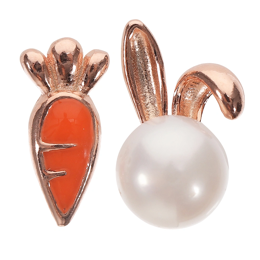 1 Pair of Earrings for Women Cute Easter Stud Earrings Tiny Rabbit Carrot Earrings Easter Jewelry Gifts