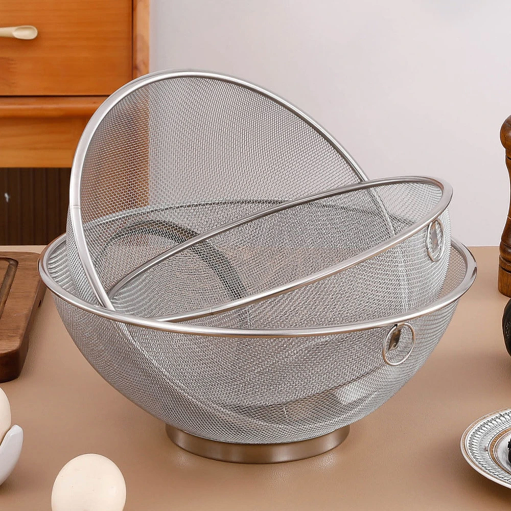 Kitchen Drain Basket Stainless Steel Washing Basket Rice Washing Basket Rice Wash Basket