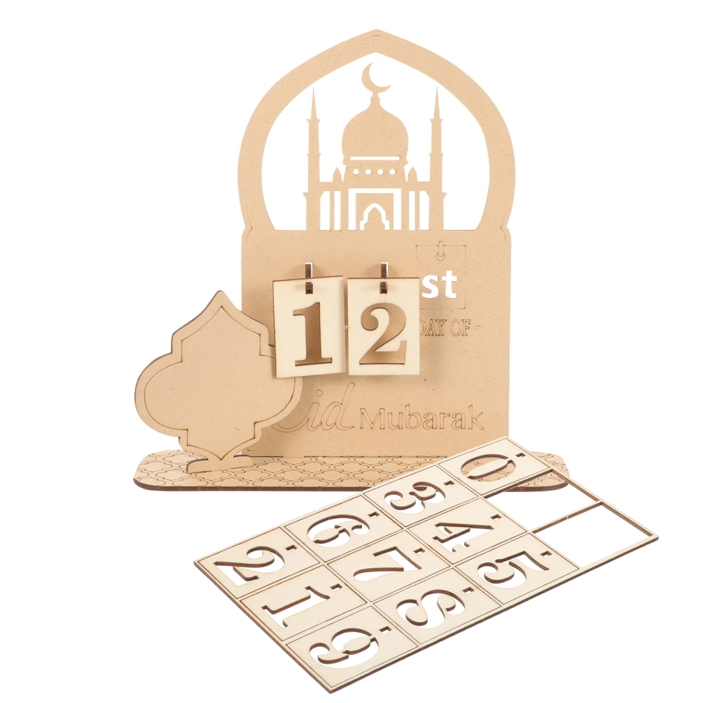 Desktop Wooden Countdown Calendar Ramadan Countdown Calendar Ornament Eid Mubarak Calendar