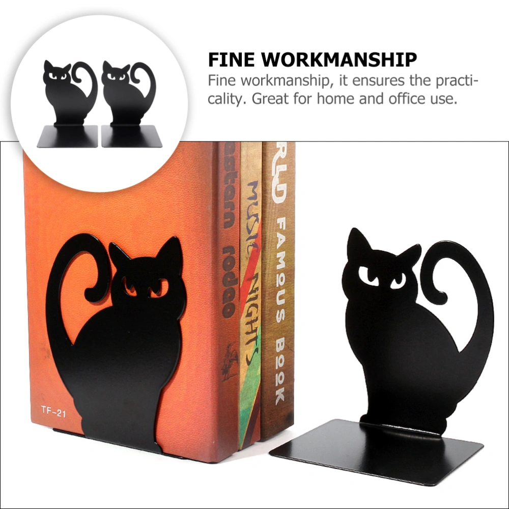 2pcs Book Organizer Cat Shaped Book Ends File Book Holders Exquisite Book Holders