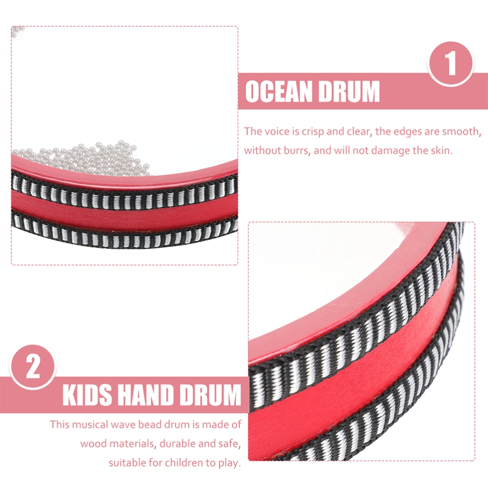 Ocean Wave Bead Drum Hand Percussion Instrument Wave Bead Sea Sound Drum for Kids