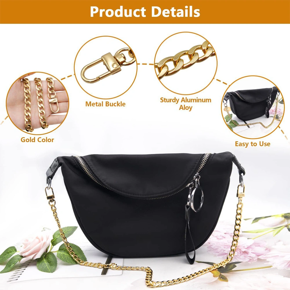 4Pcs Bag Chain Strap Handbag Strap Chain Handbag Purse Chain Strap with Metal Buckles