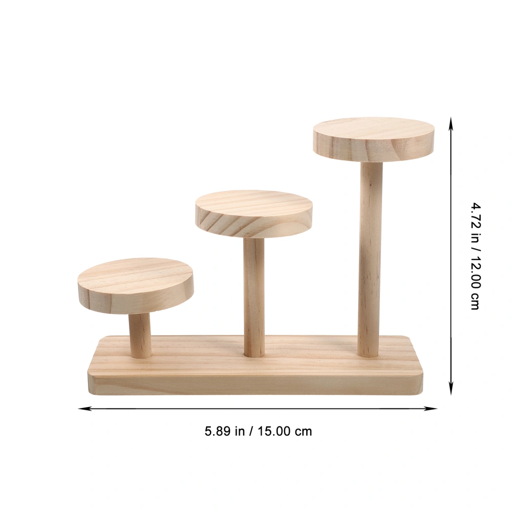 Wood Minimalism Style Jewelry Display Stand Cake Showcase Rack Desktop Display Organizer