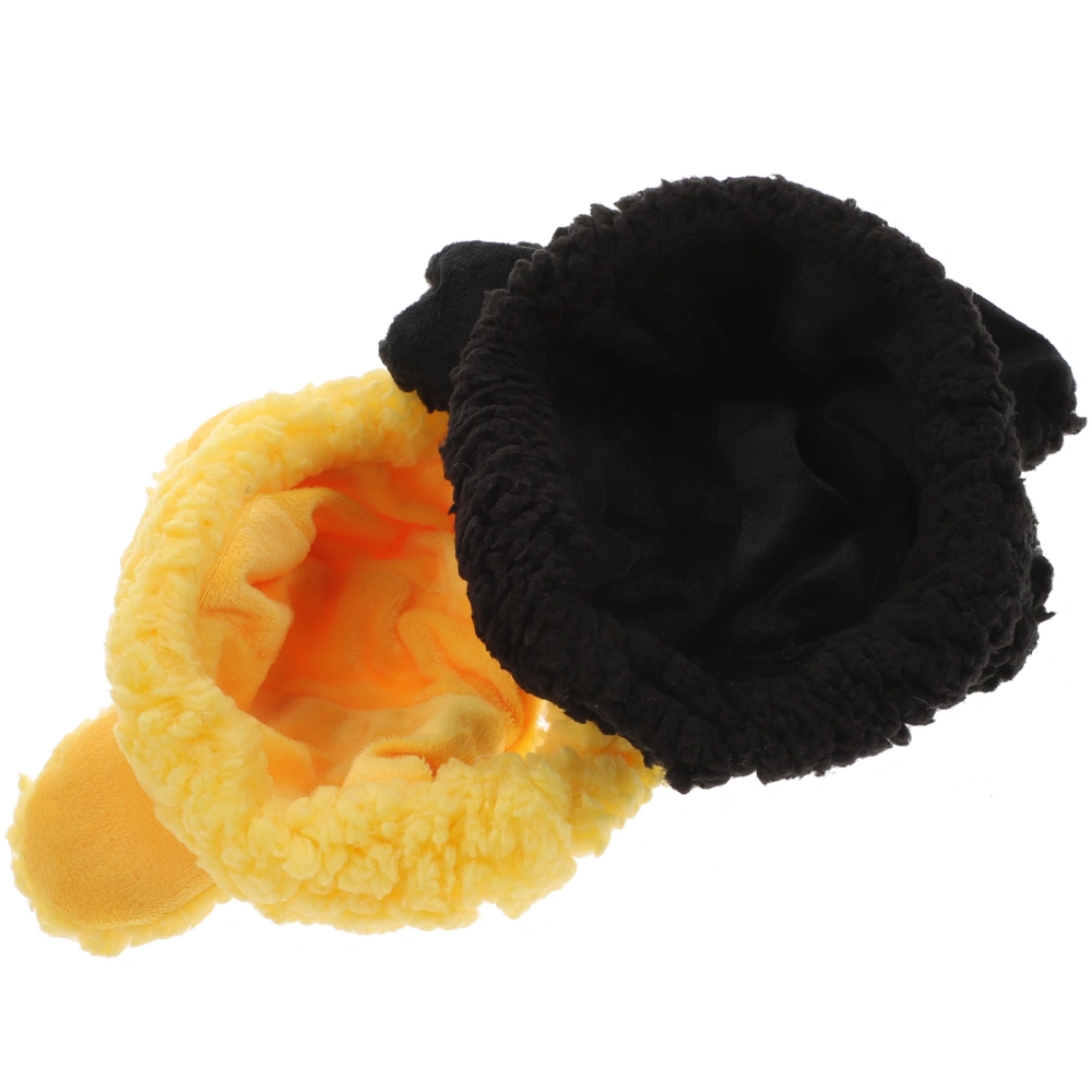 2pcs Cute Cat Costume Hat Warm Hat for Cat Adjustable Small Pet Headwear for Cat Puppy Dog