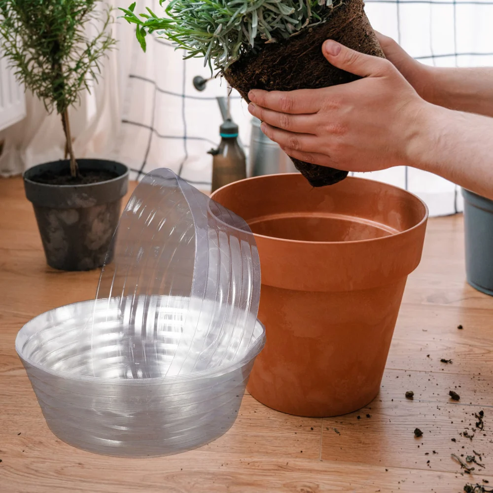 6pcs Flowerpot Liner Round Thicken Planter Saucer Practical Flowerpot To Prevent Water Overflow