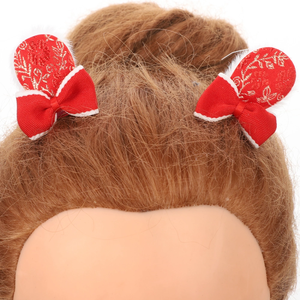 8pcs Cute Pattern Hairpin Girls Bowknot Festive Hairdress Spring Festival Gift Macrame Hair Clip