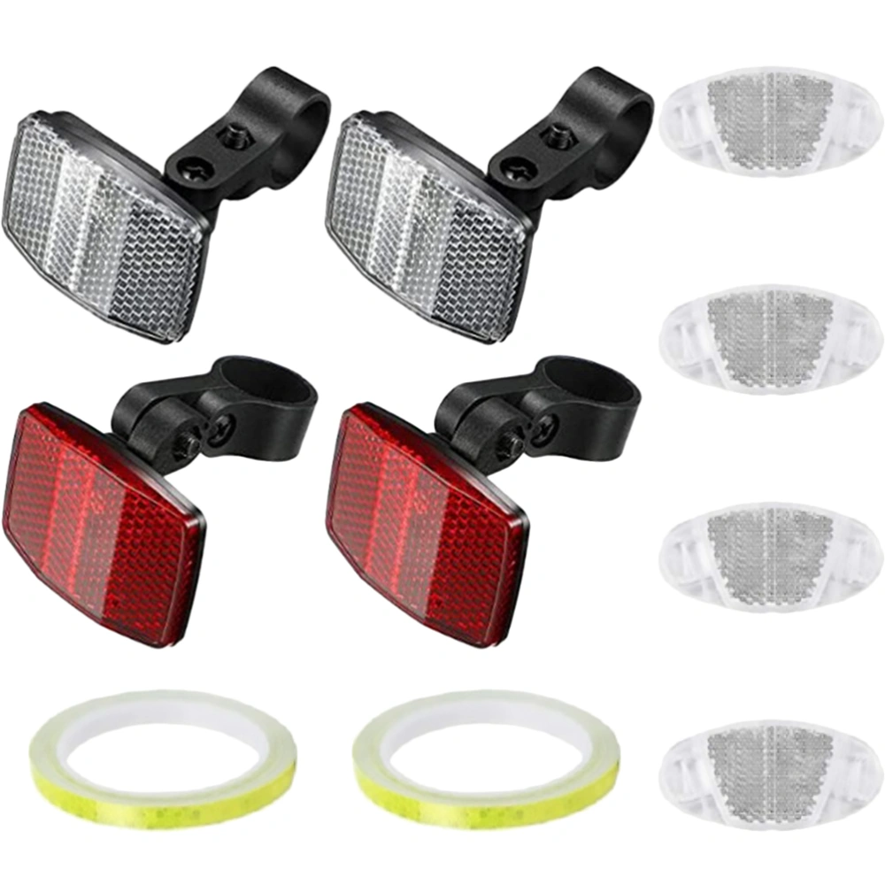 1 Set Bike Front And Rear Reflectors Kit Warning Lens for Road Bike Mountain Bike