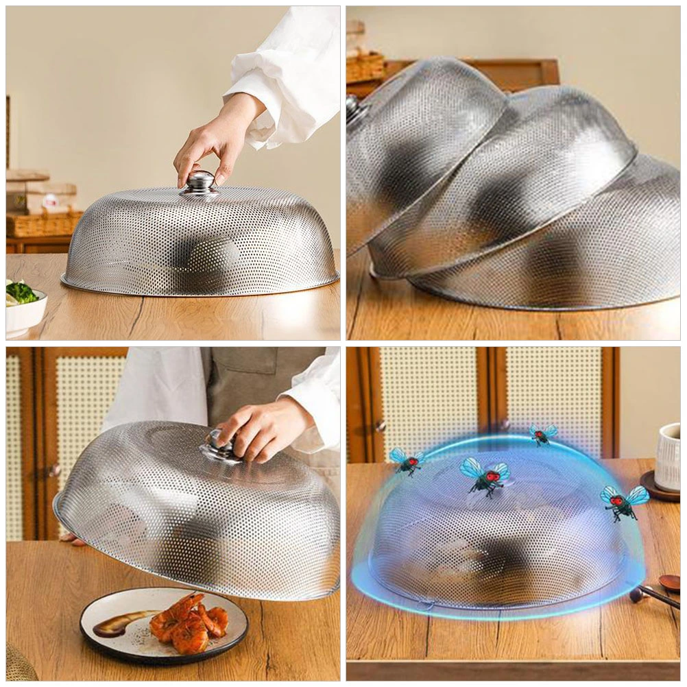 Food Dust Cover Stainless Steel Food Cover Household Food Tent Dining Table Food Serving Cover