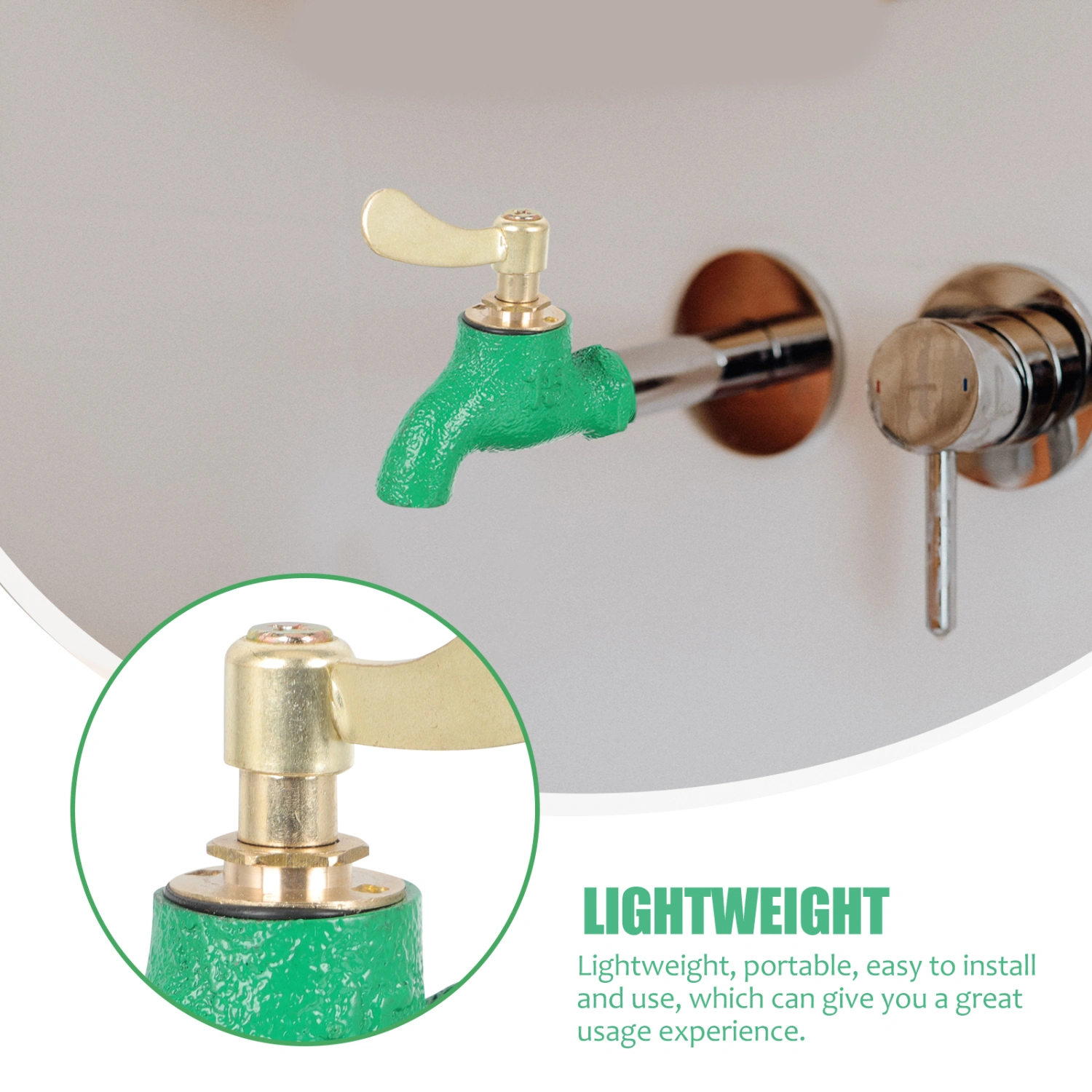 3pcs Outdoor Faucet Laundry Tub Faucet Wall Mount Mop Pool Tap 1/2 inch Faucet