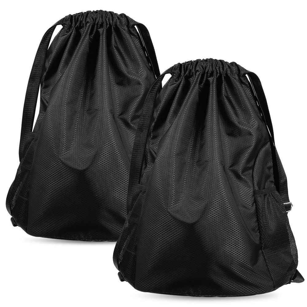 2 Pcs Drawstring Backpacks Draw String Back Sacks Large Capacity Draw String Bags Swim Bags for Men Women