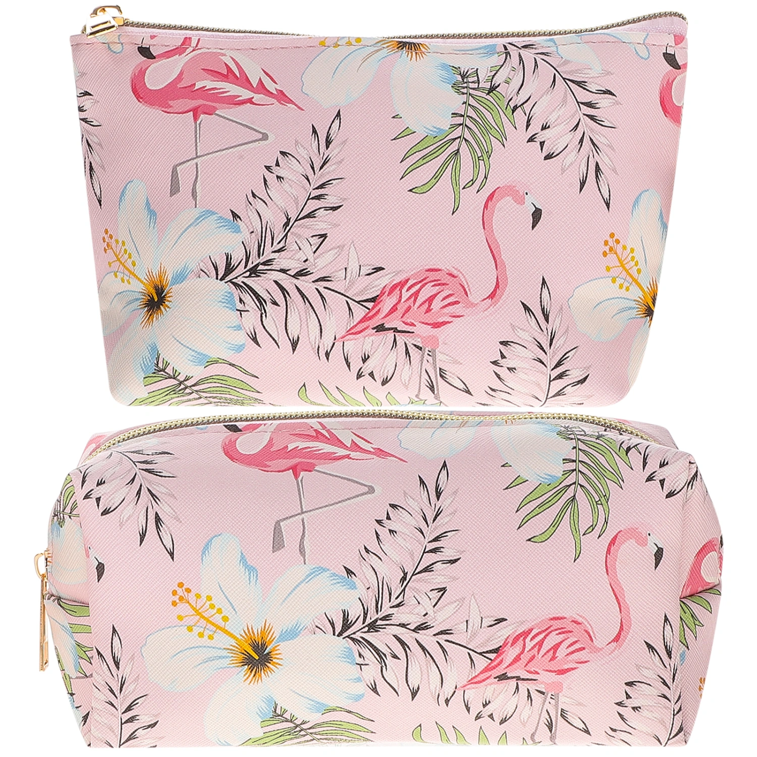 2Pcs Flamingo Makeup Bags Cosmetic Travel Bags Portable Makeup Bags Travel Toiletry Bags