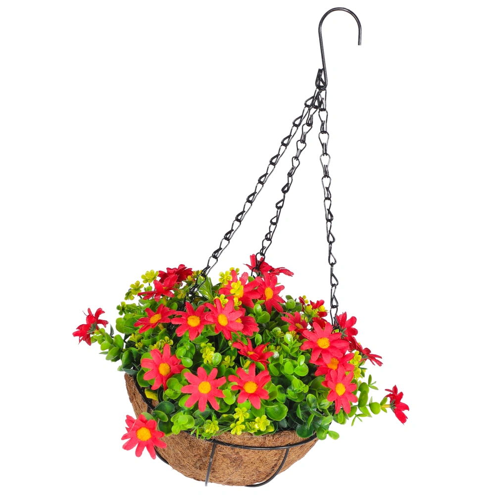 Hanging Artificial Flowers in Basket Garden Hanging Flower Basket Balcony Decor