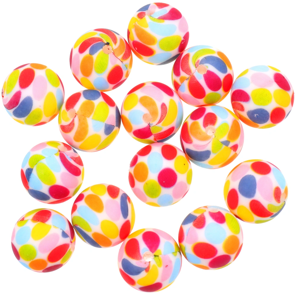 15pcs DIY Round Beads Silicone Loose Beads Round Spacer Bead Jewelry Craft Beads