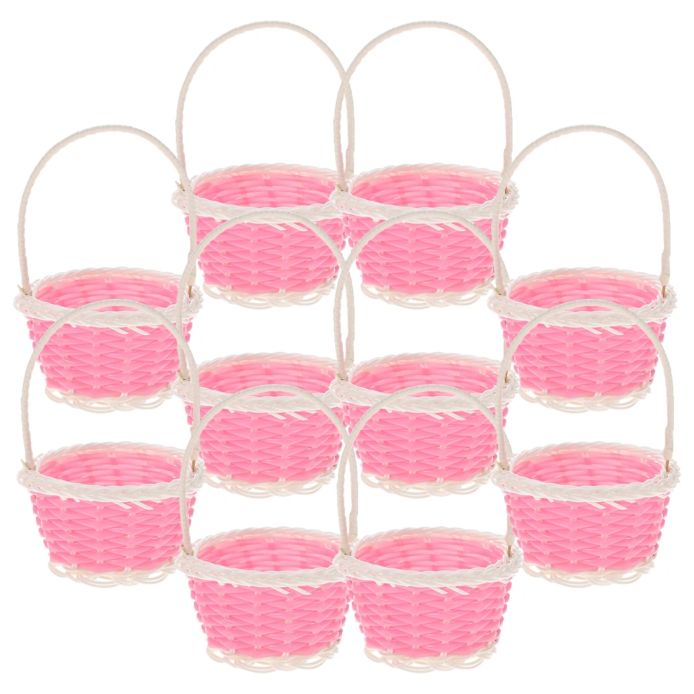 10pcs Portable Basket Mini Picnic Baskets Party Favor Mini Woven Baskets