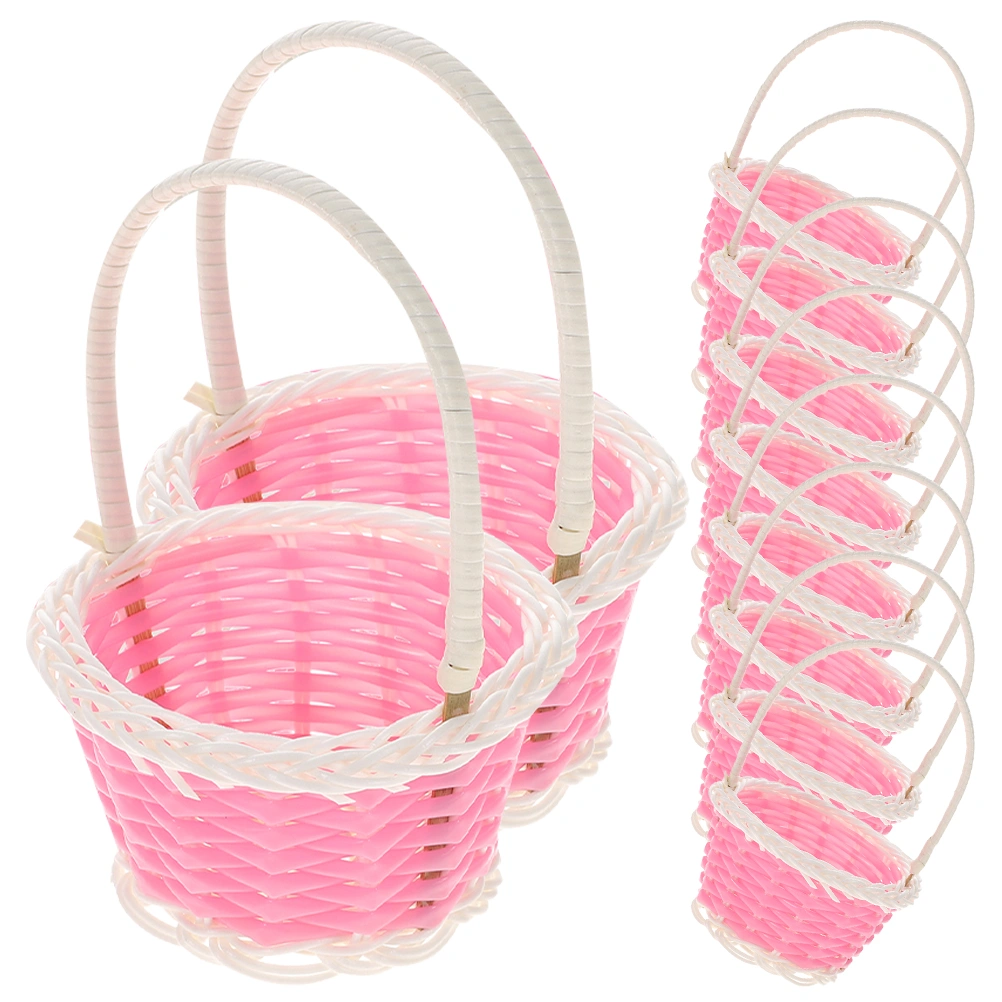 10pcs Portable Basket Mini Picnic Baskets Party Favor Mini Woven Baskets