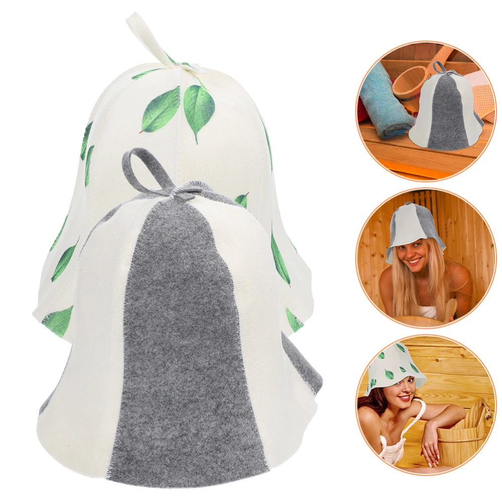 2Pcs Lightweight Sauna Hat Portable Sauna Hat Comfortable Sauna Room Hat Bathroom Supplies