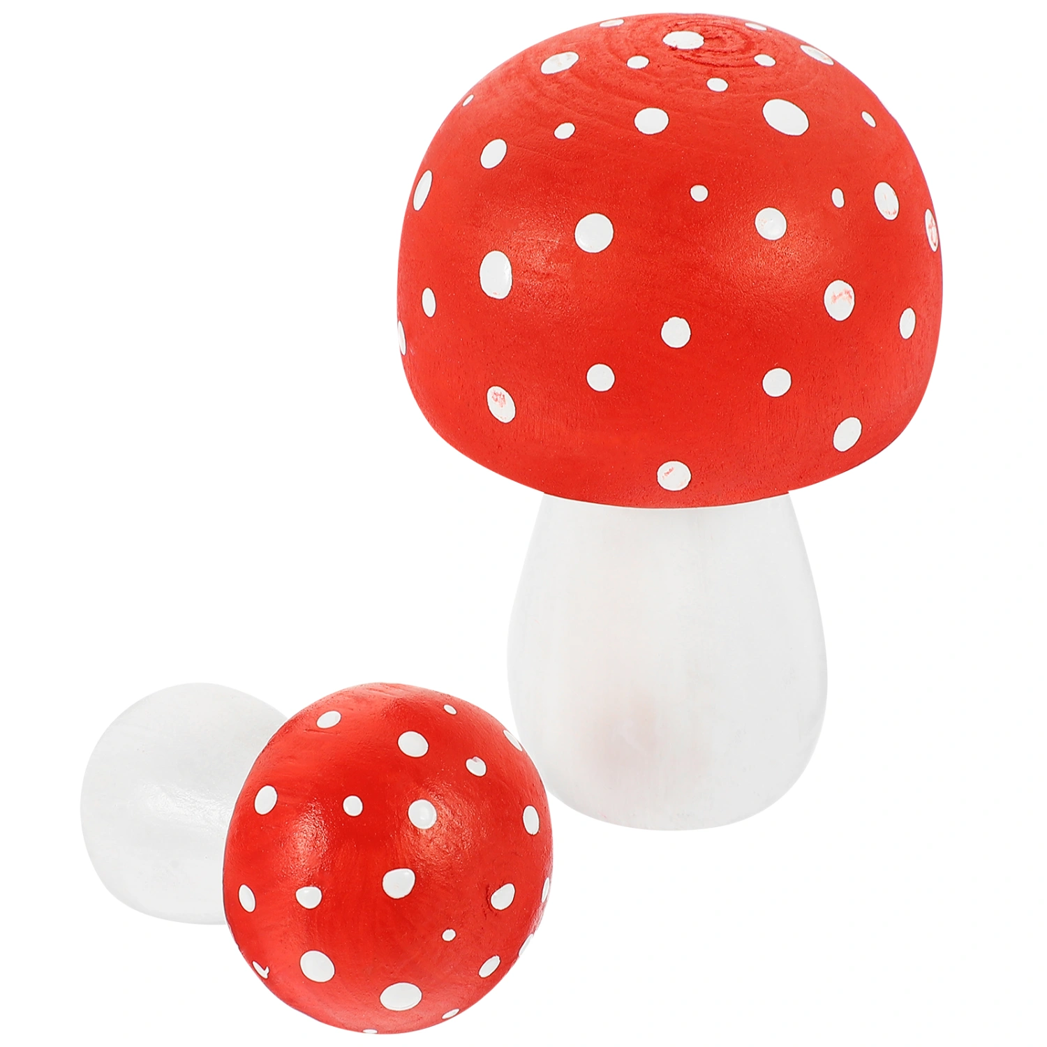 2pcs Wooden Mushroom Crafts Wood Mushroom Statue Farmhouse Mushroom Ornament