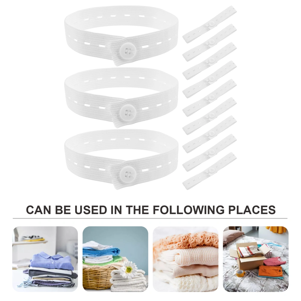 20pcs Clothes Storage Elastic Bands Adjustable Roll-up Clothing Storage Strap