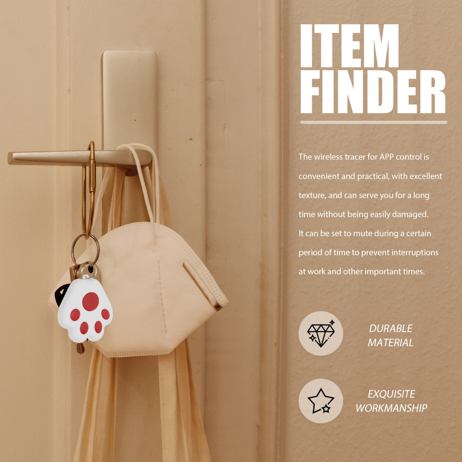 Cat Dog Tracking Locator Anti-lost Device Pet Tracking Device Portable Wireless Key Finding Locator