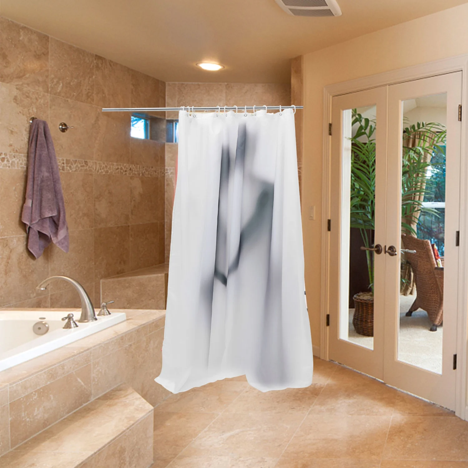 Shower Curtain Partition Curtain Waterproof Shower Room Curtain Decorative Bathroom Curtain