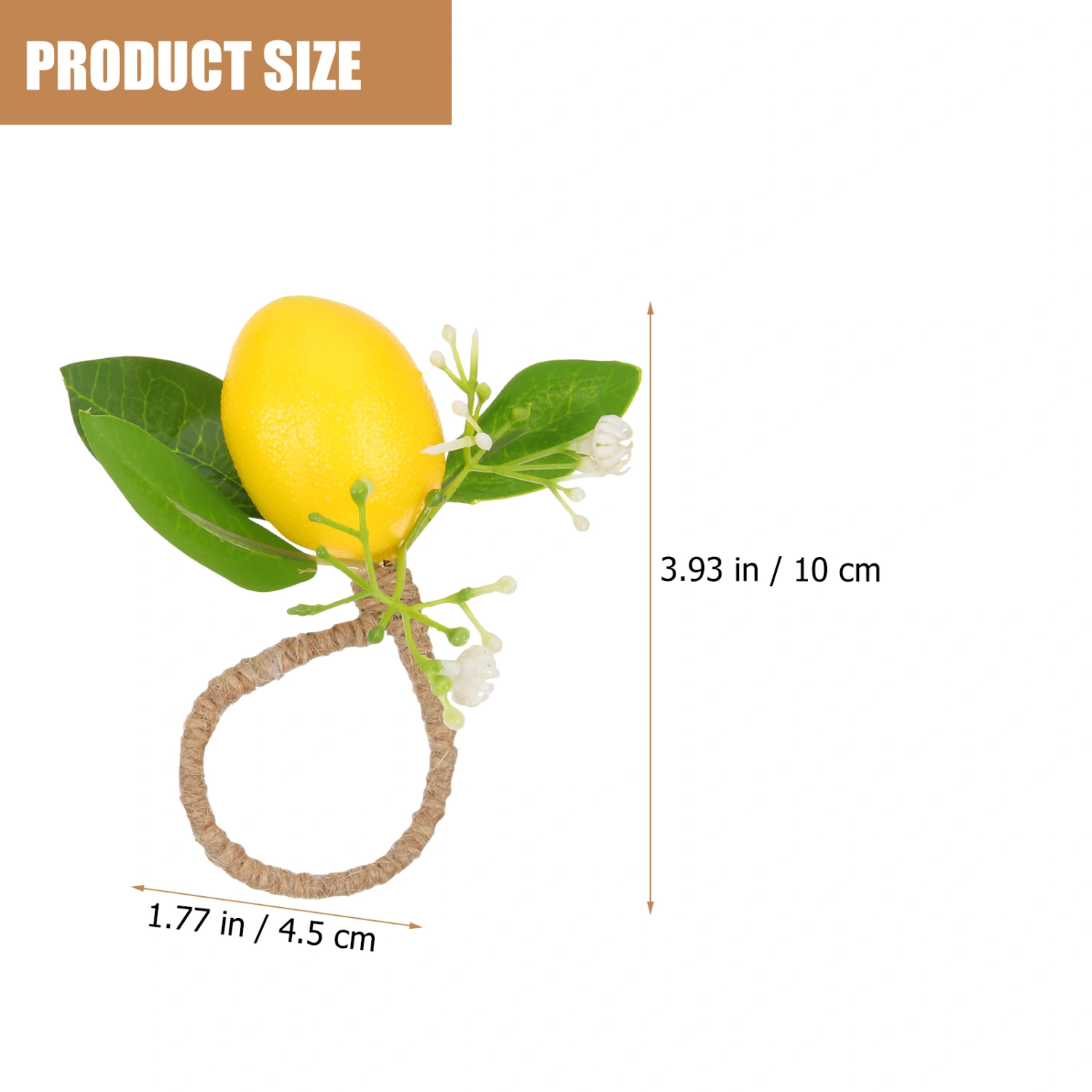 2Pcs Lemon Napkin Rings Decorative Artificial Lemon Napkin Holder Rings for Wedding Banquet