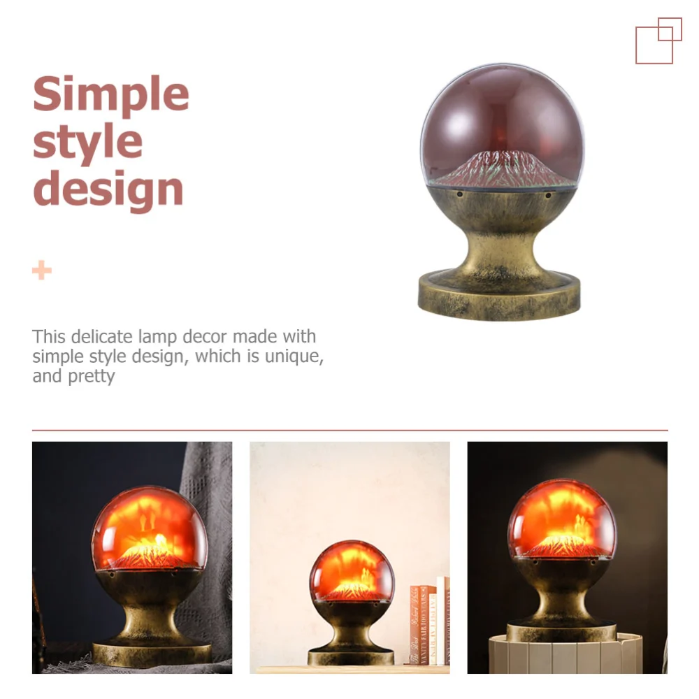 Electronic Flame Lamp Fake Flame Lamp Desktop Night Light Decorative Lamp US Plug