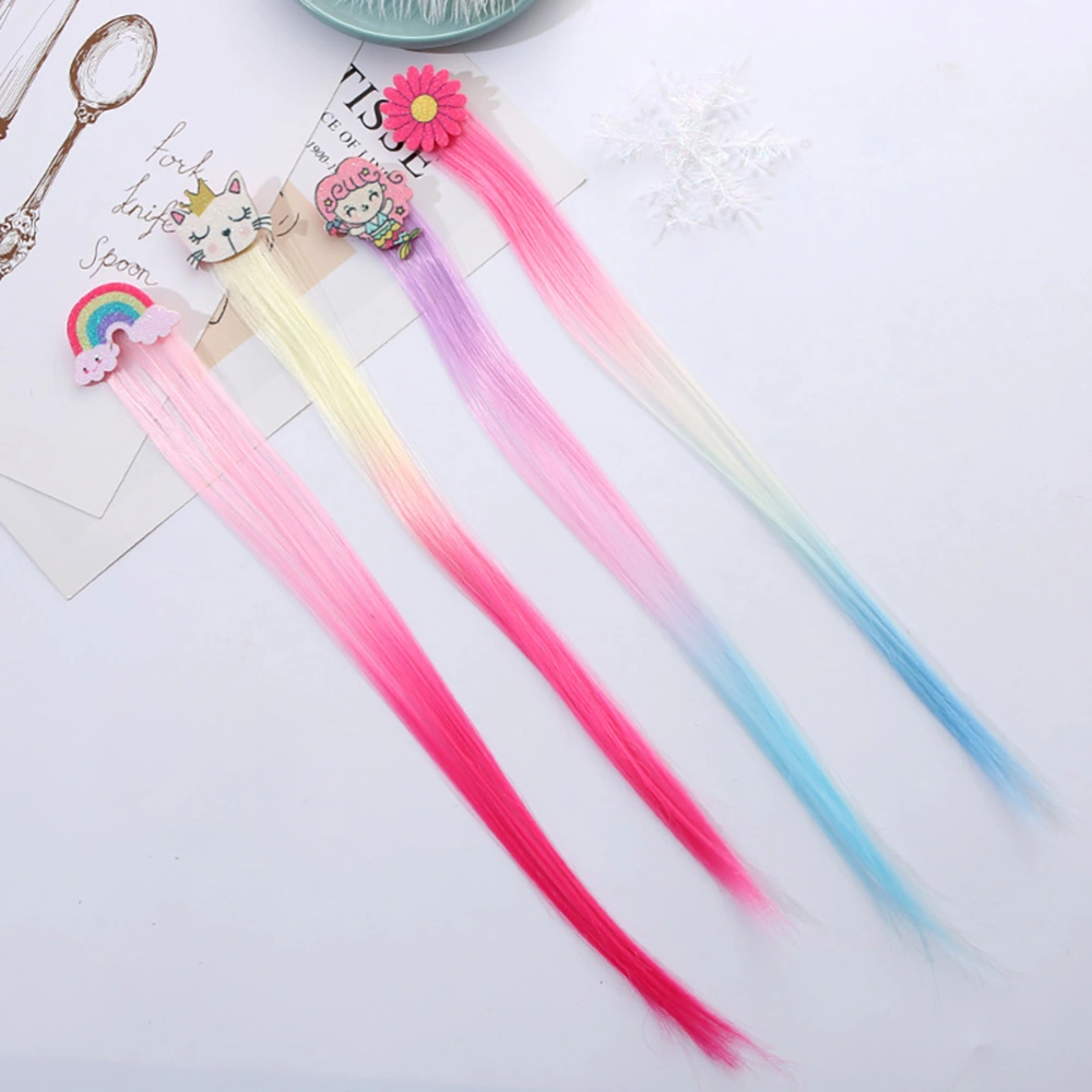 8Pcs Unicorn Hair Extensions Little Girls Hair Clips Girls Hair Accessories Birthday Gift