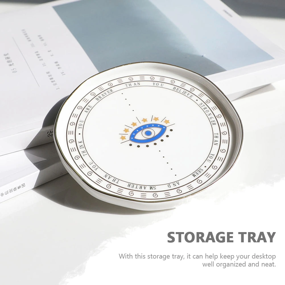 Jewelry Display Plate Desktop Tray Ceramic Storage Tray Dessert Storage Tray