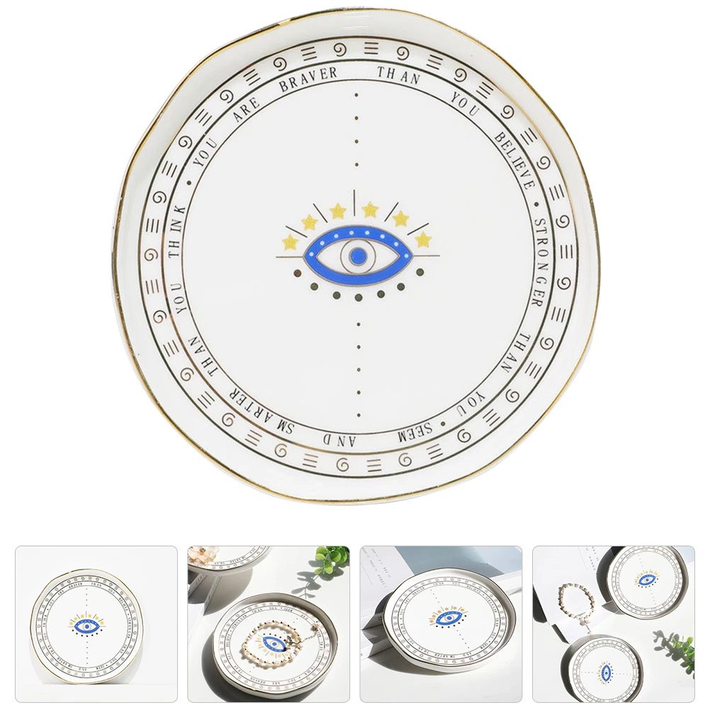 Jewelry Display Plate Desktop Tray Ceramic Storage Tray Dessert Storage Tray