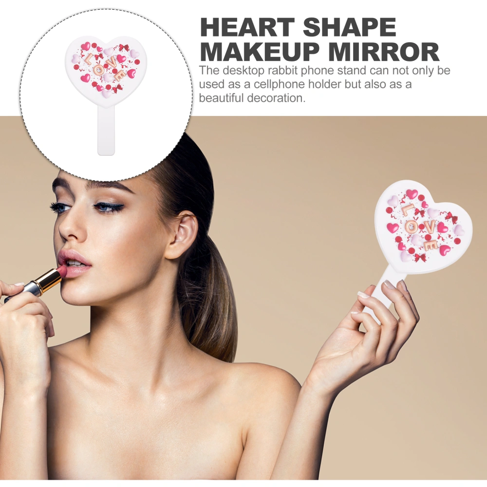 Heart Shape Makeup Mirror Travel Make Up Mirror Vanity Mirror with Handle