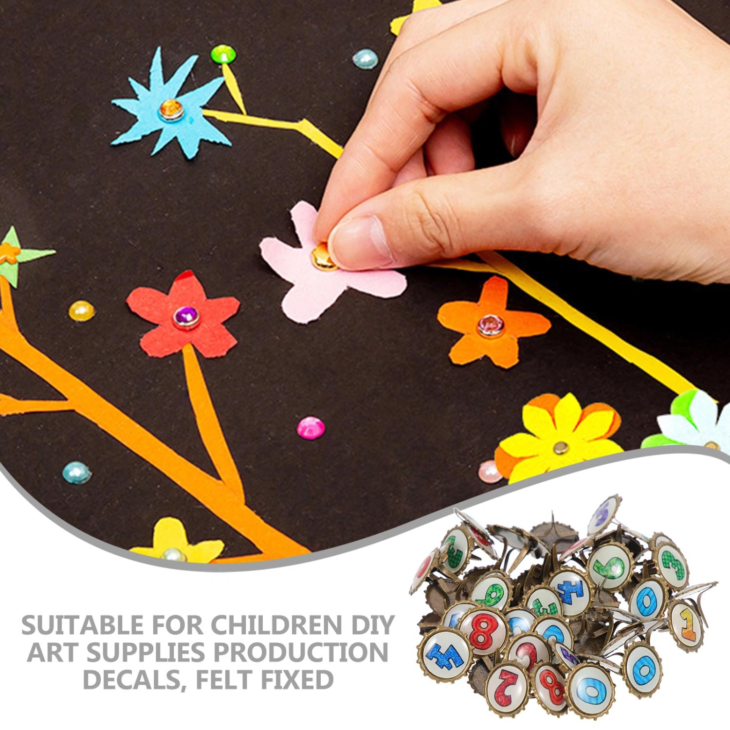 100pcs Colorful Brads Ornament Diy Brads Tiny Brads For Paper Craft Alloy Brads Accessories
