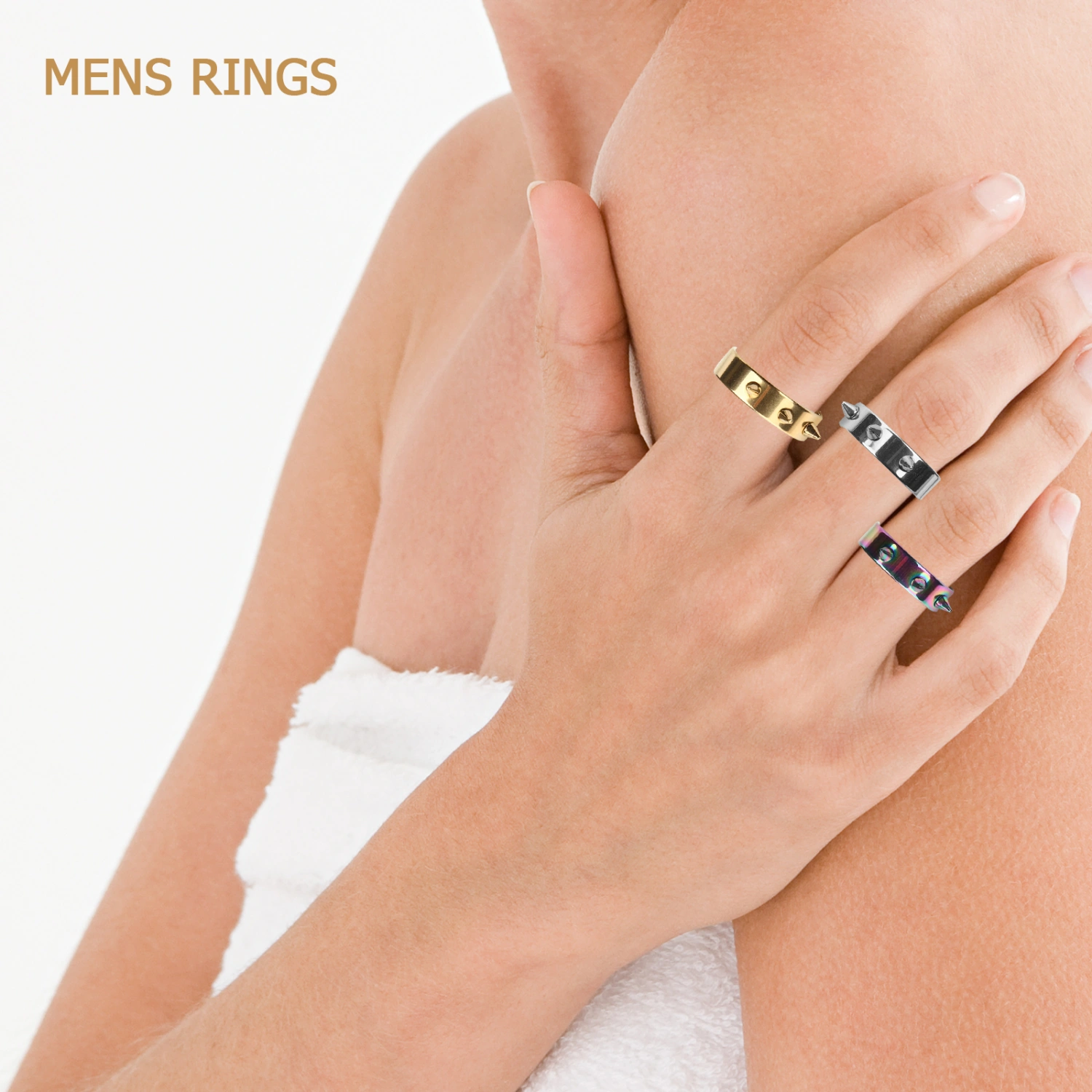 3pcs Spiked Finger Rings Punk Rings Cool Style Rings Personalized Rings for Men Women