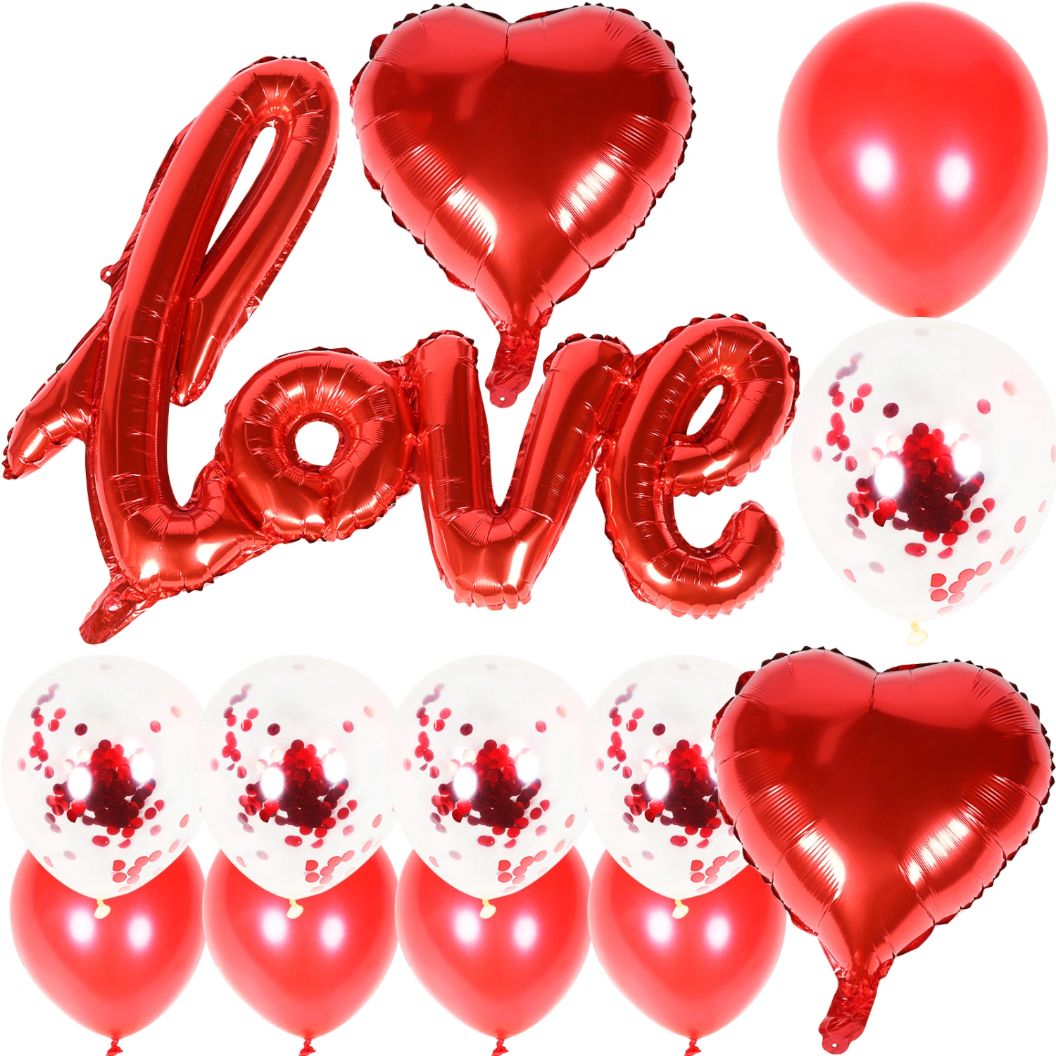 1 Set Decorative Balloons Valentine Party Aluminum Foil Balloons Wedding Balloons