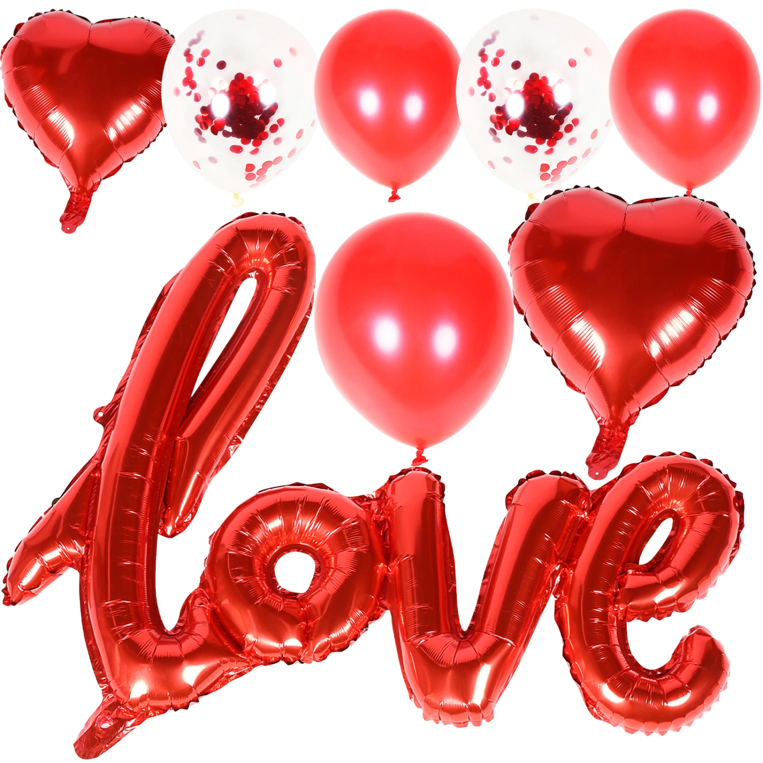 1 Set Decorative Balloons Valentine Party Aluminum Foil Balloons Wedding Balloons