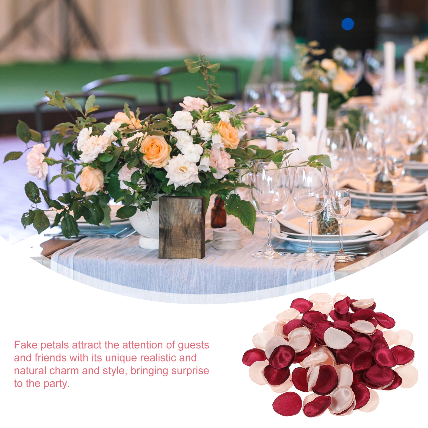 400pcs Rose Petals Wedding Artificial Flower Petals Flower Girl Basket Petals DIY Decorative Petals