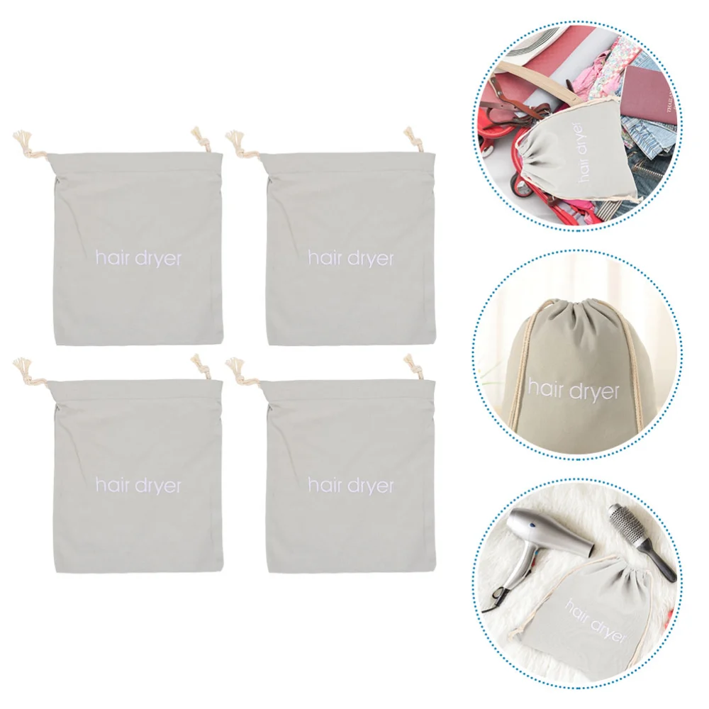 4Pcs Drawstring Hair Dryer Bags Hotel Hair Dryer Bags Anti-scratch Hair Dryer Holders