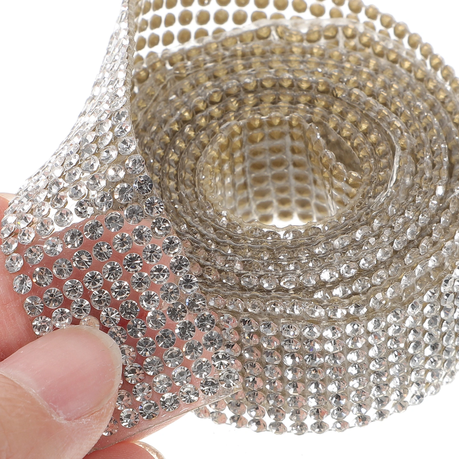 1 Roll Self Adhesive Rhinestone Ribbon Craft Clothes Bling Rhinestone Strip Costume Decoration