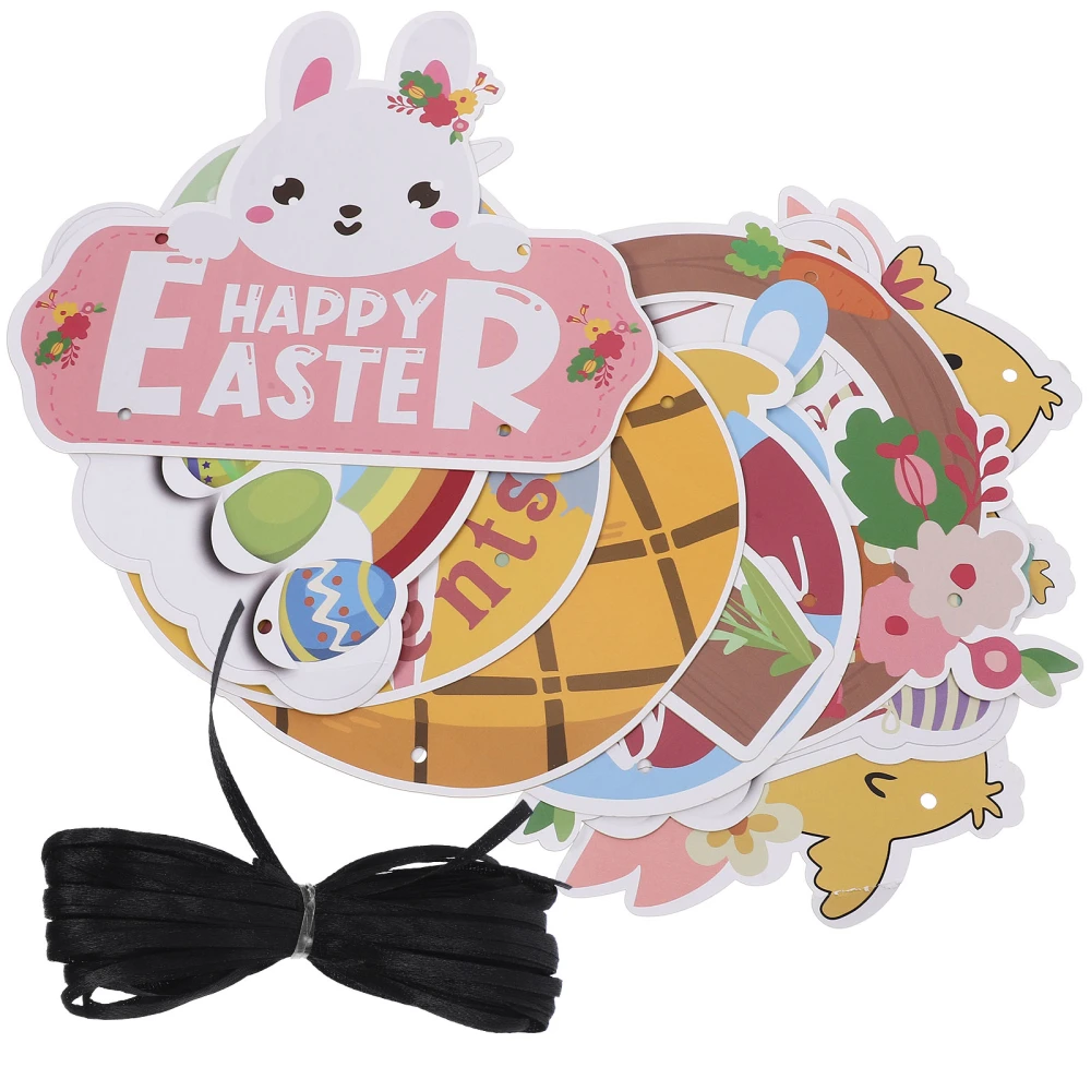 1 Set of Happy Easter Door Sign Decorative Easter Door  Hanging Paper Plaque for Party Festive